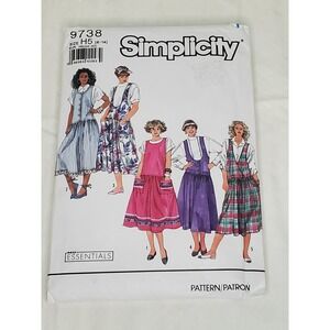 Vintage Simplicity 9738 Misses Petite Jumper Sewing Pattern Size H5 6-14 1990s
